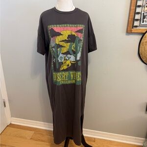 Desert Vibes Freedom Graphic Midi Dress - Black